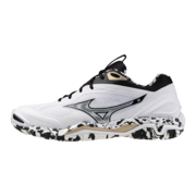 Mizuno Wave Stealth 6 (25) - Sisäpelikenkä (White/Black/GE Gold)